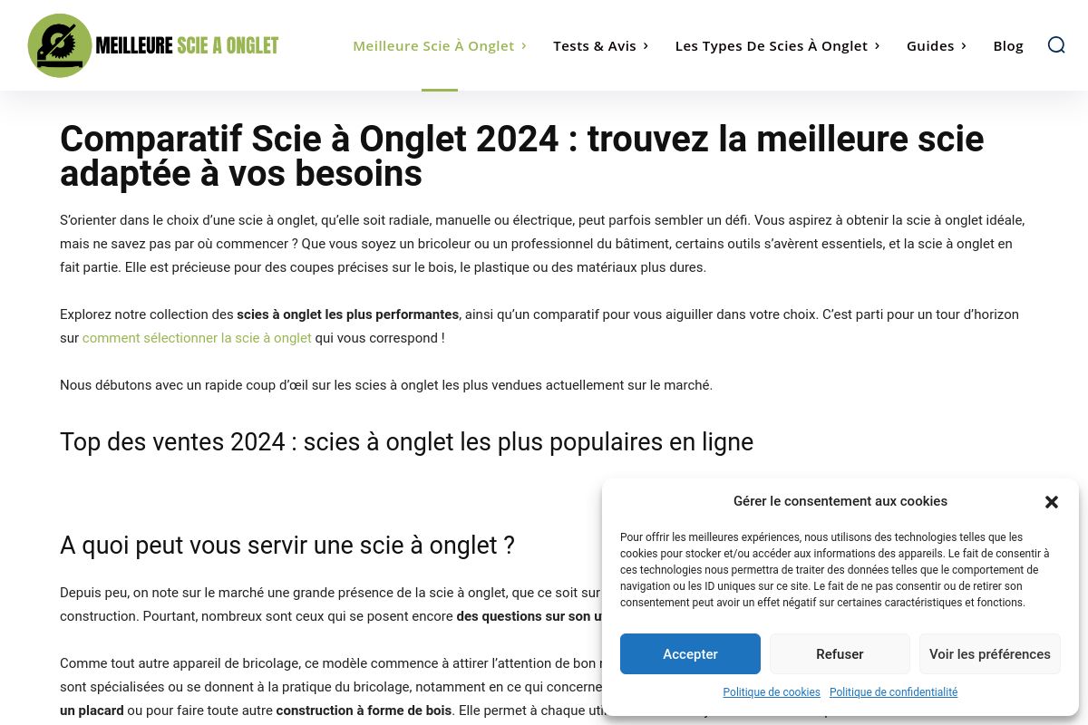 Meilleure scie à  onglet